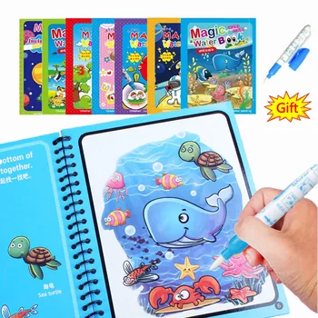 Čarobno Vodo Risanje Book Kolorit Doodle & Risanje Igrače Zgodnjega Izobraževanja Za Otroke Darilo Za Rojstni Dan Pisanja Igrača Zgodnje Izobraževanje