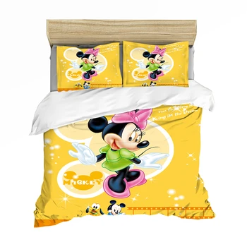 Disney Risanke Posteljnina Nabor Mickey Minnie Rjuhe Kritje Kraljica Kralj Velikost Belo Mehko Domačega Tekstilnega Študent Otrok Nekaj Posteljo Set