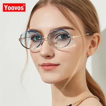 Yoovos Ovalne Ženske Sončna Očala Luksuzni Sončna Očala Ženske Modni Očala Blagovne Znamke Sončna Očala Za Ženske Ocean Objektiv Brez Okvirjev Spektakel
