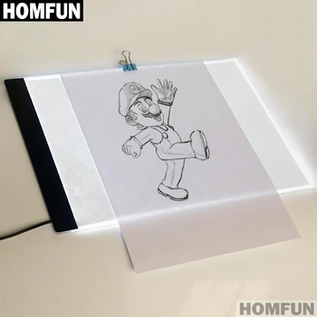 HOMFUN Ultrathin 3,5 mm A4, LED Luči Tablet Pad, ki se Uporablja za EU/UK/AU/US/USB Plug Diamond Vezenje Diamond Slikarstvo Navzkrižno Šiv