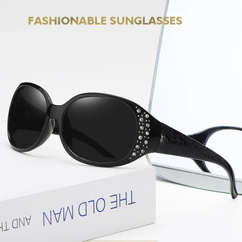 FEISHINI 2020 Plastičnih Polaroid UV400 sončna Očala Ženske Ovalne blagovne Znamke Seksi Kristalno Trendy Black Ženske Retro Očala Polarizirana Vožnje