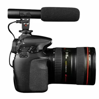 JINTU Strokovno Puško Kondenzatorja Kamera Mikrofon za Nikon D7000 D7200 D7100 D7500 DF D80 D90 D500 D5000 D5100 D5500 D5600