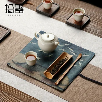 Čaj je tri ali štiri dele nastavite shranjevanje vrečko kung fu čaj, set pribor bambusa čaj čaj posnetek čaj iglo čaj slovesnosti šest gentl