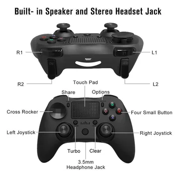 Newst Brezžična tehnologija Bluetooth Gamepad Dvojno Vibracije 6-Osni Krmilnik za Igre Palčko Ročaj Slušalke krmilnik za igre Za PS4