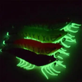 2pcs/veliko fluorescentna simulacije plute kozice lignji kavljem Svetlobna morski ribolov skoki kozice hobotnice, lignji počil ribolov kavelj vabe