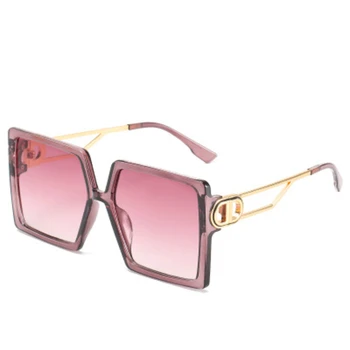 Kvadratni Prevelik Sončna Očala Ženske Luksuzne Blagovne Znamke Oblikovalec Sončna Očala Za Ženske Big Okvir Dvojni Barve Leče Za Očala Oculos