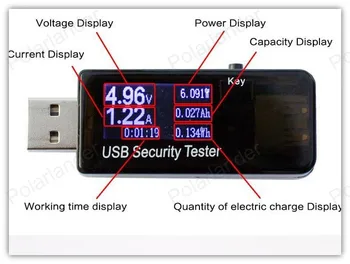 3 - 30V USB LCD Trenutno Napetost Polnilnika Zmogljivosti meter tester napetosti tok mobilne detektor z 2A odpornost