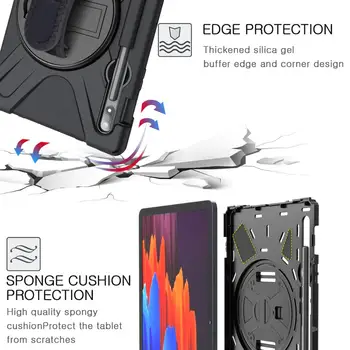 Za Samsung Tab S7 Plus Težka Krepak Shockproof Primeru 360 Rotacijski Oporo Kritje Trak za Samsung Tab S7 SM-T870/T875 11