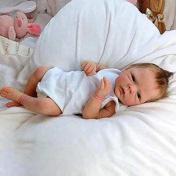 2021 Nova 18-inch Prerojeni Lutke Otroka Ročno Novorojenčka Lutka Polni Silikona Telo Lutka
