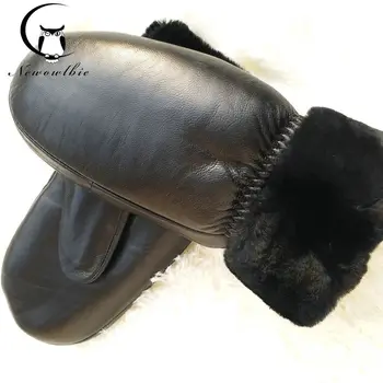 Nove ženske ovčje kože rokavice zimske black ovčje kože rokavice, palčniki, rokavice plus žamet zadebelitev športne rokavice