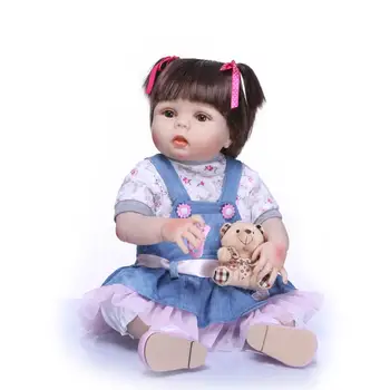 57 cm NPK bebe prerojeni mini silikonski baby lutke za otroke Soigralec Rojstni dan Darilo Za Dekleta, 22-palčni Baby Mehke Igrače Šopke