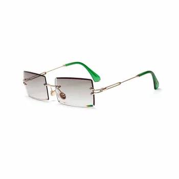 Nov Kvadratni sončna Očala Ženske Moški Modni brez okvirjev Mala sončna Očala Kovinski Votlih Gradient Očala UV400