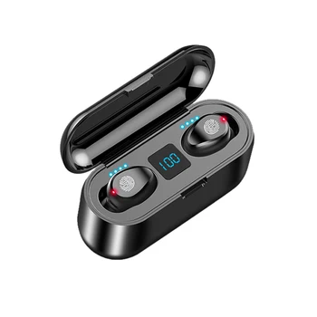 Brezžična tehnologija Bluetooth F9 Slušalke 5.0 TWS HI-fi se Dotaknite iOS / Android Združljive Univerzalen Šport, ki Teče Nepremočljiva Prenosne Slušalke