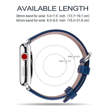 Pas za Apple Watch 4/3/2/1 38 mm 42mm Apple Watch Band,12 Barv Mehko Usnje, usnjeni Trak za iWatch Serije 4 44 mm 40 mm