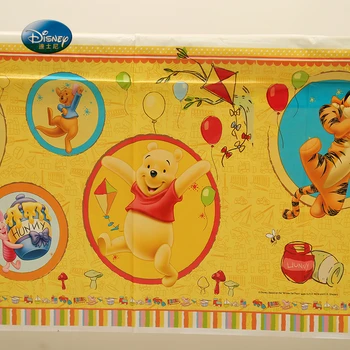 Lep Stranka dobave 1pcs Namizni prt Winnie the Pooh Otroci Rojstni dan Dekoracijo za Enkratno uporabo Tabela Pokrov 1.35x2.2M