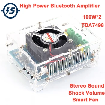 TDA7498 Bluetooth Audio (zvok Bluetooth Stereo-Digitalni Ojačevalnik Modul 100W+100W DC 12V 24V Brezžična tehnologija Bluetooth Sprejemnik S Pametnimi Fan
