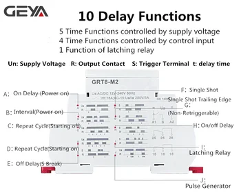 GEYA Večfunkcijsko Časovnik Rele 12V 24V 220V-Nastavljiv 10 funkcije in 10 čas giblje s CE CB Certifikat
