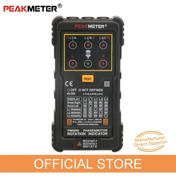PEAKMETER PM5900 3 Vrtenja Motorja Indikator Meter Zaporedje Tester Rotacijski Področju Kazalnik 3 Fazni Sistem Motornih Testiranje Multimetro