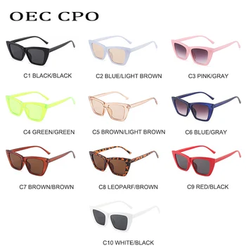 OEC CPO Moda Plastičnih Kvadratnih sončna Očala Ženske Retro Črna, Odtenki sončna Očala Ženske blagovne Znamke Očala Ženski Oculos Gafas Feminino