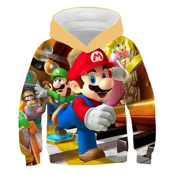 Mario fantje in dekleta osebno jeseni Majica tiskanje 3D super modni risanka za otroke šport v letu 2020