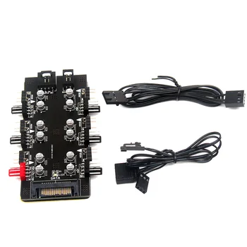 SATA 1 do 6 PWM/ARGB HUB 4-pinski fan hub 5V 3-pin RGB hub