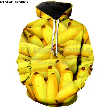 PLstar Kozmos Padec ladijskega prometa 2018 Nova Moda, Hrana hoodies modrega jelly/banana 3d Tiskanja Moški Ženska Priložnostne Hooded Majica ZH804
