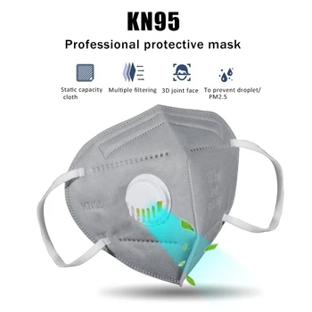 6 Plasti KN95 FFP3 Masko Unisex Mascarillas Masko Z Zračni Ventil Respirator za Prah Usta Maske Varnost FFP2 маска Dropshipping