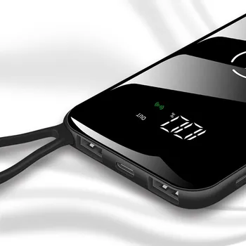 QI Brezžični Moči Banke 30000 MAh, Velike Zmogljivosti, Zunanje Baterije Prenosni Mobilni Telefon USB Powerbank Digitalni LCD Zaslon Polnilnik