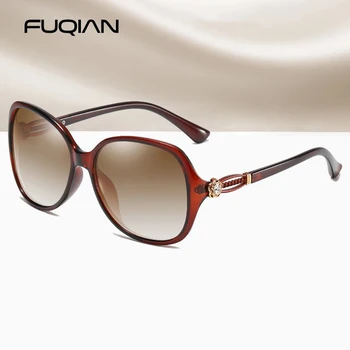 FUQIAN Nov Prihod Oversize Kvadratnih Polarizirana Ženske sončna Očala blagovne Znamke Design Rose Tempelj Sonca Očala Ženski Varne Vožnje Eyeglass