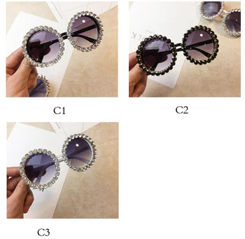 Prevelik Nosorogovo Okrogla sončna Očala Ženske Diamond Sijoče blagovne Znamke Očala Modni Oblikovalec Ženske sončna Očala Odtenki Gafas UV400