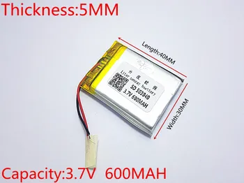 3,7 V 600mAh baterije 503040 Litij-Polymer Li Po li ionska Baterija za Polnjenje Za Mp3, MP4 MP5 GPS elektronika del