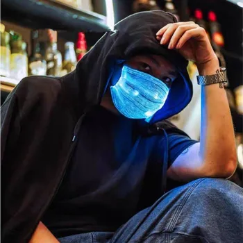 LED Maske Usta, Obraz Maske, ki Pokrivajo Svetlobna Masko Žareče USB Polnjenje Masko s filtrom Maske Stroj Mascarillas Reutilizables