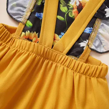 Dvojčka Otroška Oblačila 2021 Poletje Malčke Baby Dekle Obleka brez Rokavov Cvetlični Vzorec Zanko Moda Dekle Otroka Jumpsuit Za 0-2yrs