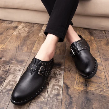 Zakovice black moške loafers obleko čevlje letnik pravega usnja classic jeseni brez vezalke udobno minimalističen
