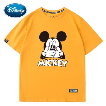 Disney Stilsko Mickey Mouse Oči, Usta Risanka Tiskanja O-Vratu Puloverju Kratek Rokav T-Shirt Je Moda Za Ženske Tee Vrhovi 5 Barv