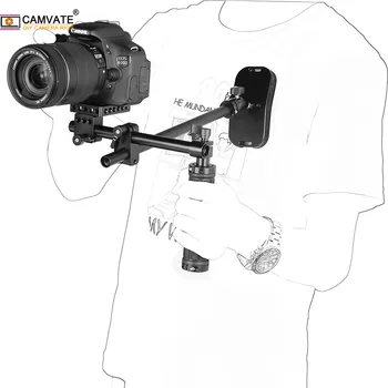 CAMVATE Ramo Podporo Stabilizator Ploščad Z Eno Gume Grip Ročaj & Ramenski Goba Tipke Za DSLR Fotoaparat ročni Streljanje