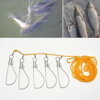 Ribolov Reševanje Pribor za Ribolov Zaklepanje Sponke iz Nerjavečega Jekla, Ribe, Žive Stringer 5 m