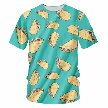OGKB Vroče Prodaje Moški/ženska 3D Tiskanja Burritos Foodie majic Unisex Kratek Rokav O Vratu Hiphop Punk Tshirt Homme Priložnostne Tee Majice