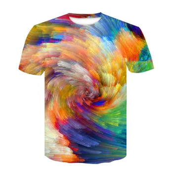 Tri-dimenzionalni vortex Moški Tshirt 3D Tiskanih Poletnih O-Vratu Vsakodnevno Casual Smešno majica s kratkimi rokavi