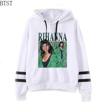 Novo Rihanna Harajuk Natisnjeni Hoodies Ženske Priložnostne Harajuku Majica Fashion Priložnostne Jesensko Zimski Plašč Ženske Punk 90. letih Oblačila