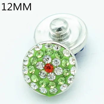 Nova Trendovska 12 MM Kristalno obdobju cvetje Nosorogovo kovinski snap gumbi fit DIY snap nakit trgovina čar KZ9021
