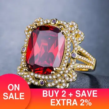 2021 nov prihod luksuzni zlato rdeče barve, ovalne zaročni prstan poroka za ženske lady obletnice, darila nakit trgovini R5391