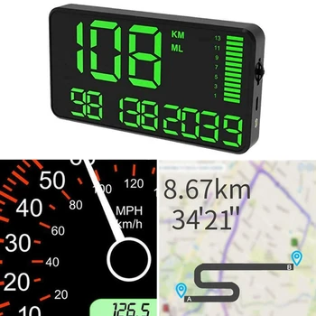 GPS Head Up Display Speeeter HUD Oeter Avto Digitalni Prikaz Hitrosti Vožnje MPH prekoračitve Hitrosti Opozarjajo, Alarm Avto Ura