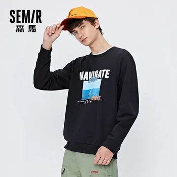 Majica Moški 2021 Jeseni Nov O Vratu Puloverju S Kapuco Multicolor Natisniti Moda Korejski Ohlapna Oblačila Trend