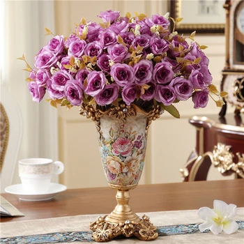Ustvarjalne Evropske retro slogu smolo vaza Doma Oprema dekoracijo dnevna soba jedilnica tabela vaze, cvetlični vazi