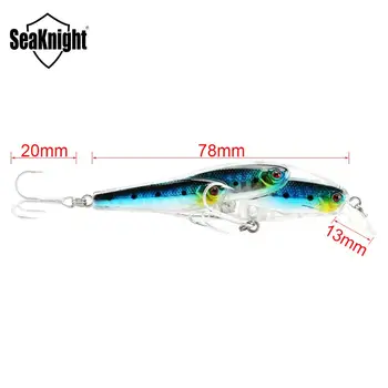 SeaKnight Pisanec SK037 Fishing Lure 5Pcs/Veliko 10.2 g 78 mm 0-1.0 M Multi-ribe Pisanec Plavajoče Vabe Vaba Vaba Ribolov Reševanje