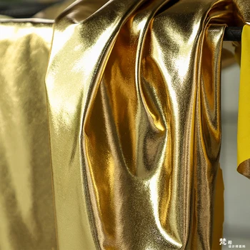 50 cm*145 cm/kos Tpu tkanina, umetno usnje svetlo zlato ogledalo premaz elastičen pleten