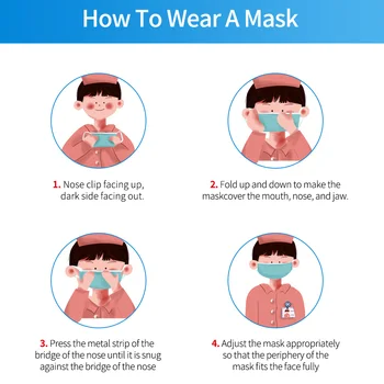 Anti-prah, Meltblown Nonwove 3 slojni Filter, ki osebnih Enkratno varno Dihanje masko bele otroci odrasli, obraz, usta maske za otroke