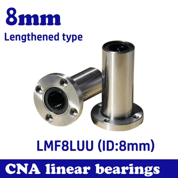 2pcs/veliko LMF8LUU dolgo vrsto 8 mm prirobnica linearnih ležajev CNC Linearni Bush