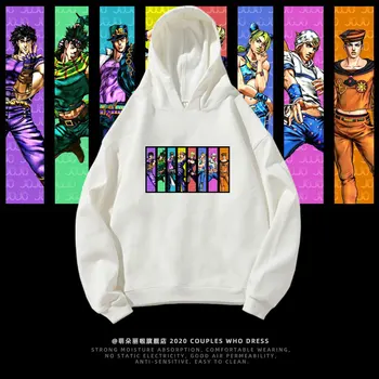 JOJO Plus Velikost Hoodies Anime JOJO Prevelik Sweatshirts Dekliška Oblačila Risanka Vrhovi Killer Queen, Puloverji, Oblačila za Ženske